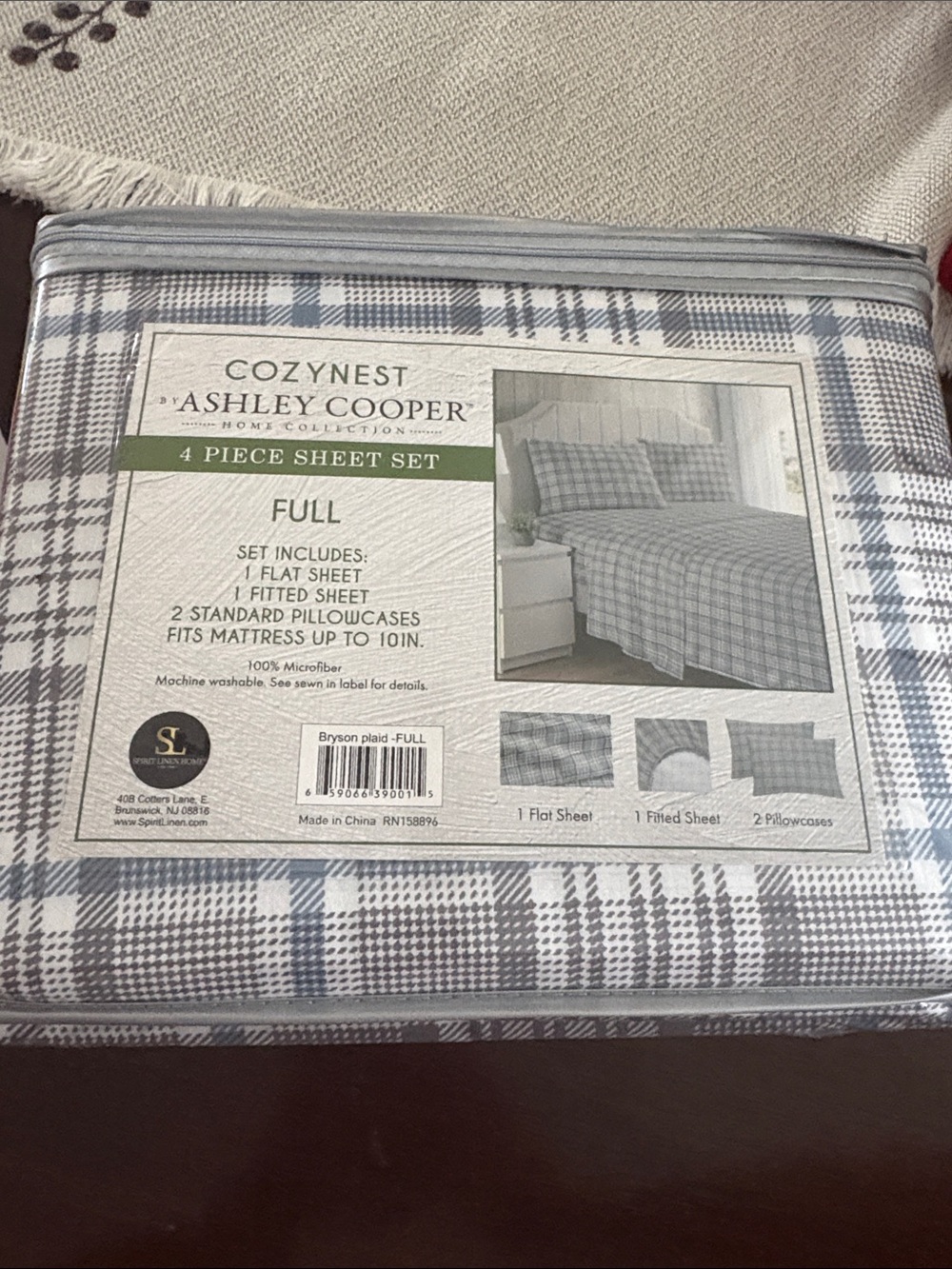 Ashley Cooper Full Plaid Sheet Set - Gray and White